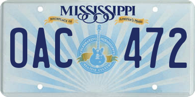 MS license plate OAC472