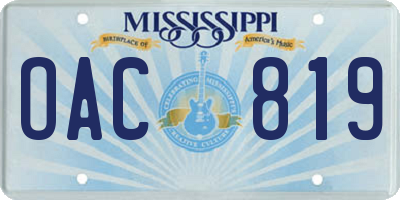 MS license plate OAC819