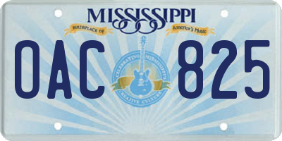 MS license plate OAC825