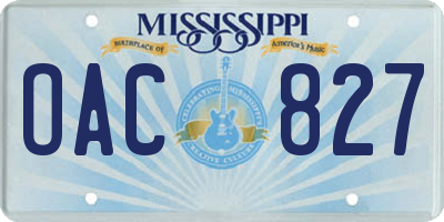MS license plate OAC827