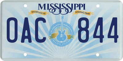MS license plate OAC844