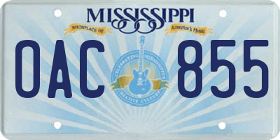 MS license plate OAC855