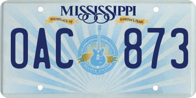 MS license plate OAC873