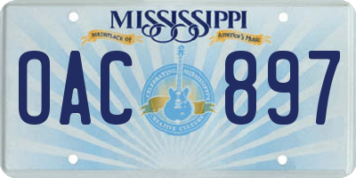 MS license plate OAC897