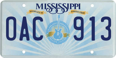 MS license plate OAC913