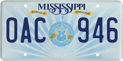 MS license plate OAC946