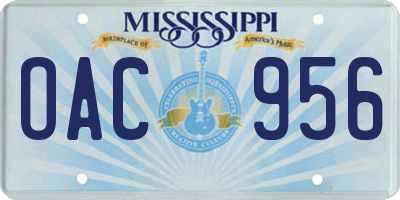 MS license plate OAC956