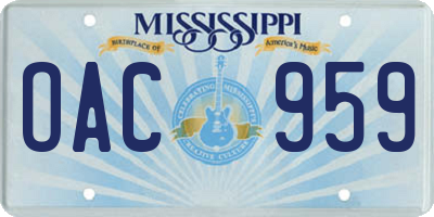 MS license plate OAC959