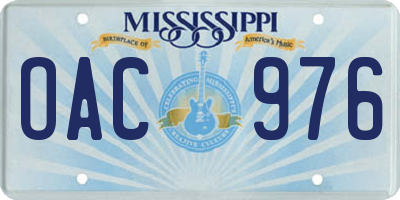 MS license plate OAC976