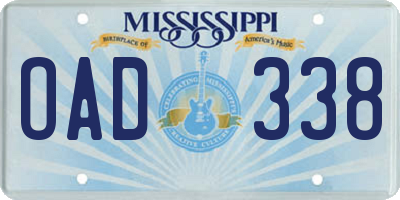 MS license plate OAD338