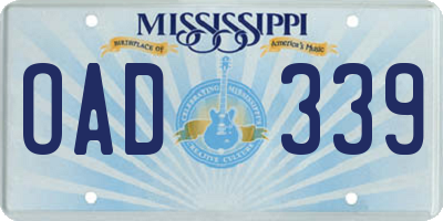 MS license plate OAD339