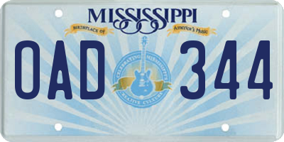 MS license plate OAD344