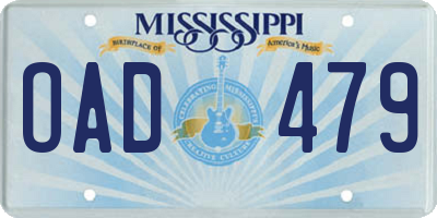 MS license plate OAD479