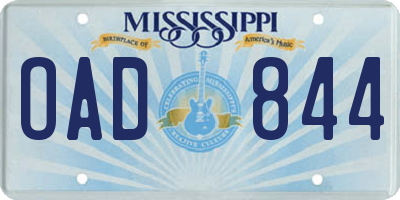 MS license plate OAD844