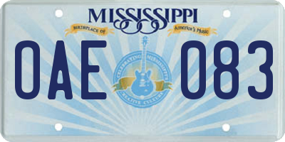 MS license plate OAE083