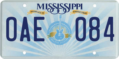 MS license plate OAE084