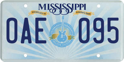 MS license plate OAE095