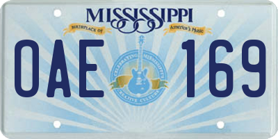 MS license plate OAE169
