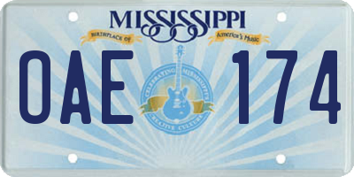 MS license plate OAE174
