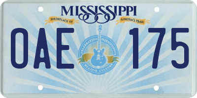 MS license plate OAE175