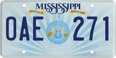 MS license plate OAE271