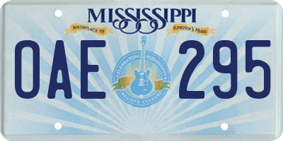 MS license plate OAE295