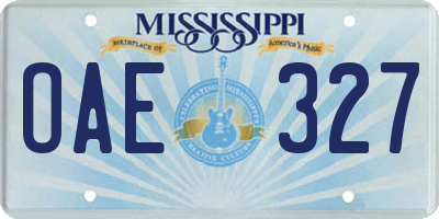 MS license plate OAE327