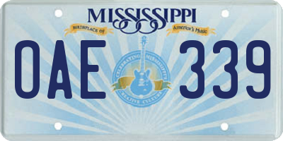 MS license plate OAE339