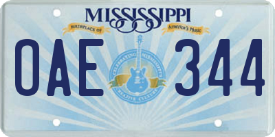 MS license plate OAE344