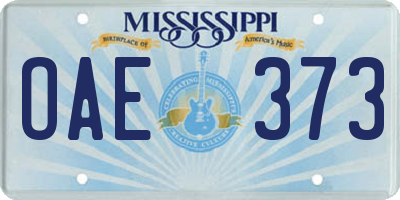 MS license plate OAE373