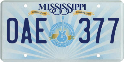 MS license plate OAE377