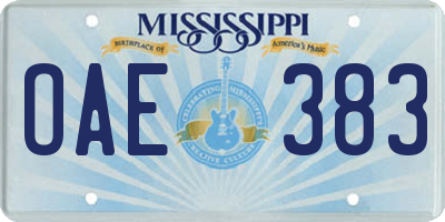 MS license plate OAE383