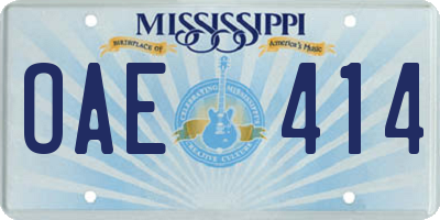 MS license plate OAE414