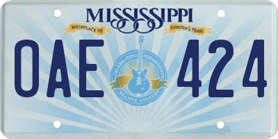 MS license plate OAE424