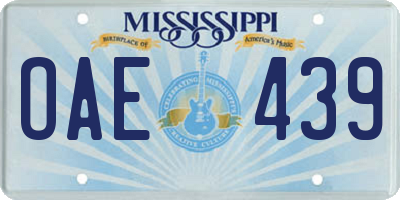 MS license plate OAE439