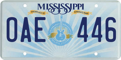 MS license plate OAE446