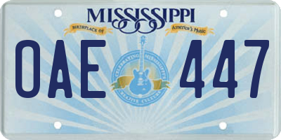 MS license plate OAE447