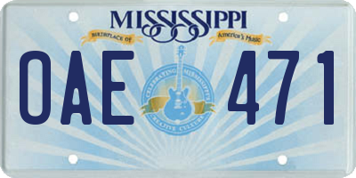MS license plate OAE471
