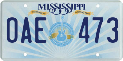 MS license plate OAE473