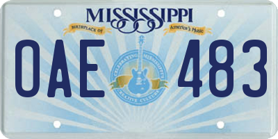 MS license plate OAE483