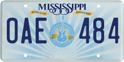 MS license plate OAE484