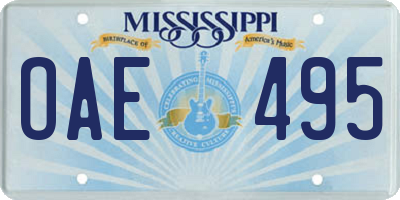 MS license plate OAE495