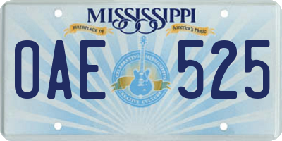 MS license plate OAE525