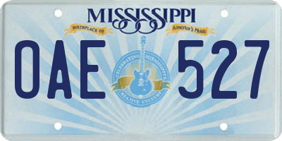 MS license plate OAE527