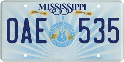 MS license plate OAE535