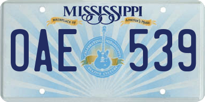 MS license plate OAE539