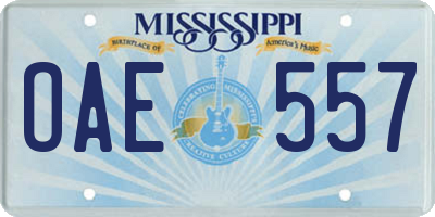 MS license plate OAE557