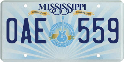 MS license plate OAE559