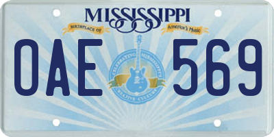MS license plate OAE569