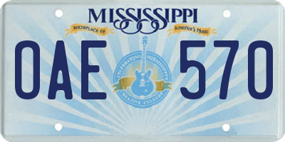 MS license plate OAE570